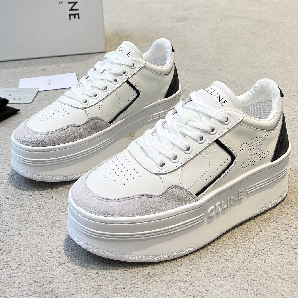 Celine 2026 CT-10 Trainer Sneakers White Gray Black Cowhide Suede 983047