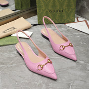 GG Slingback Flat Sandals pink