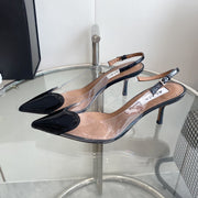 alaia slingbacks 60 optic black heart lambskin