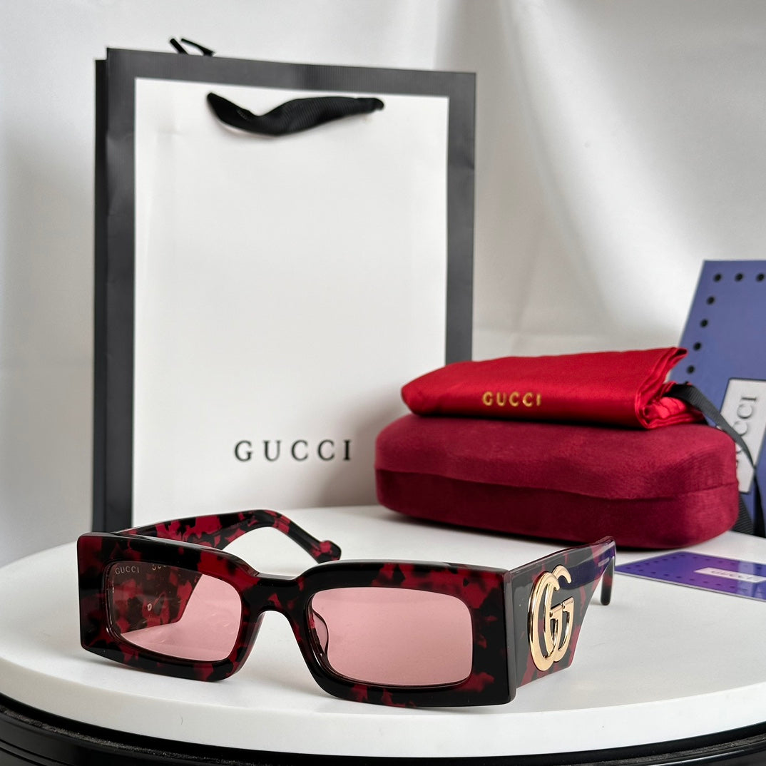 RECTANGULAR FRAME SUNGLASSES GG1425S IN ACETATE EMBOSSED LOGO