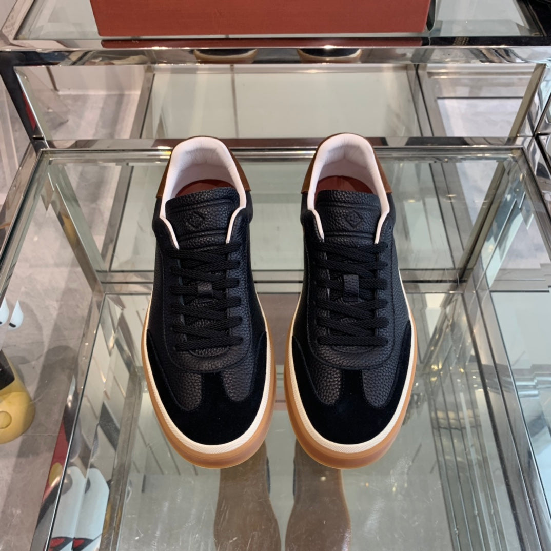 LP TENNIS WALK SNEAKERS BLACK CALFSKIN
