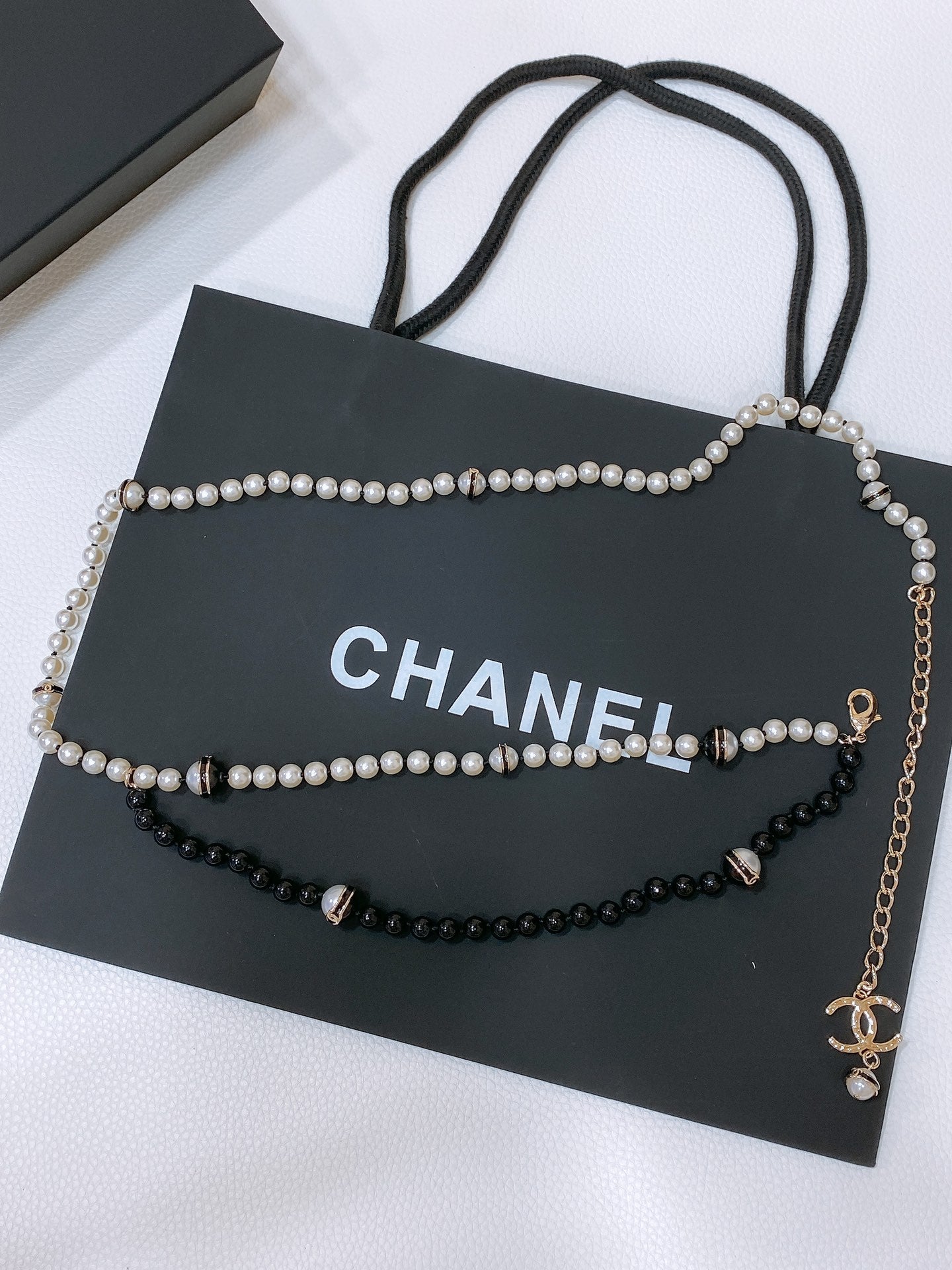 Chanel 2026 Two-Tone Pearl CC Layered Necklace Belt