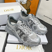 CD Chrono Sneaker Grey Mesh Fabric And Calfskin