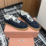 Miu Sneakers In Blue Black Fabric