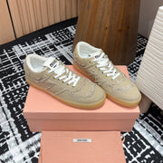 Miu Sneakers In Light Brown Fabric