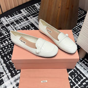 Miu Loafers White Cowhide