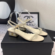 CC Sandal In White Lambskin 147089