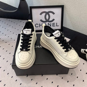 CC Sneaker In White Mix Black Cowhide 147102