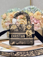 CD Elephant Apricot  17 Lady Dior Bag Canvas 336749