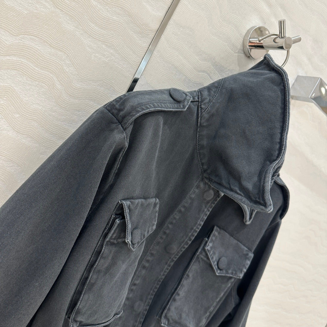 Prada 25 Hooded Jacket Smoky Gray Cotton
