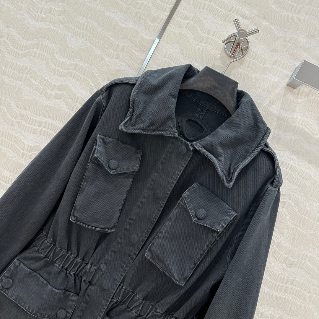 Prada 25 Hooded Jacket Smoky Gray Cotton