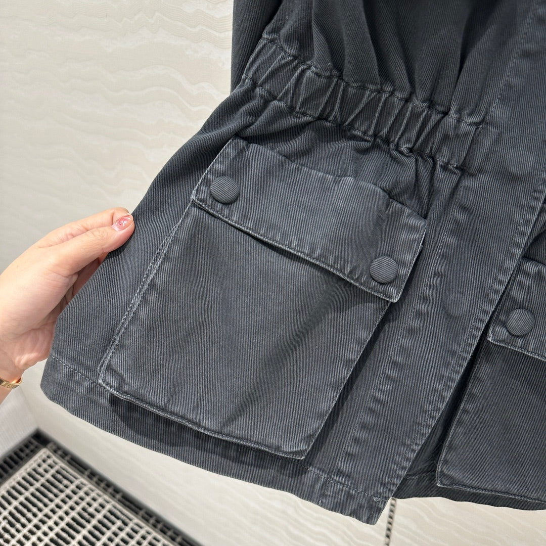 Prada 25 Hooded Jacket Smoky Gray Cotton
