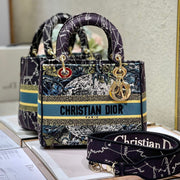 CD Blue Constellation 24 Lady Dior Bag Canvas 336724