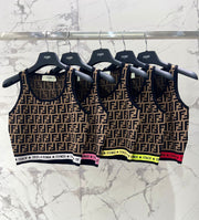 Fendi Knitted Camisole Vest Jacquard Fabric
