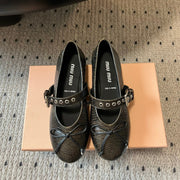Miu Ballet Flat Black Sheepskin 235750