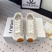 Loewe 25 Runner Sneaker White Mesh Suede