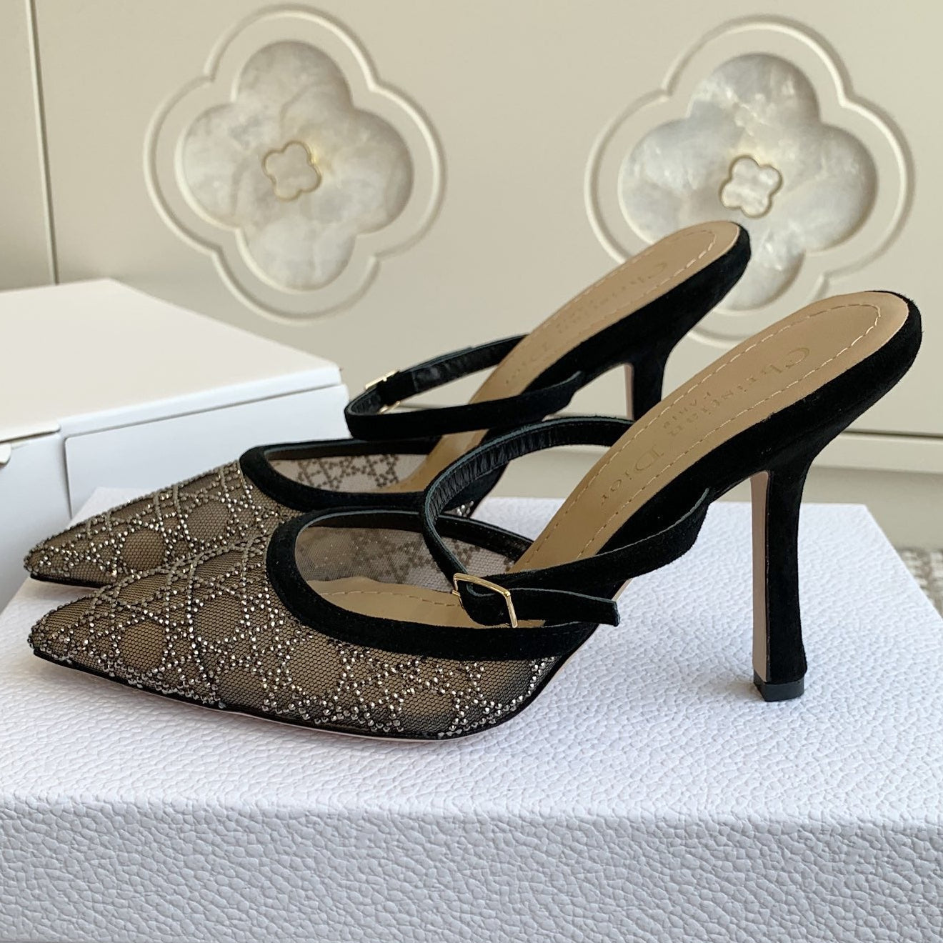 Dior 2026 Capture Heeled Mule 100mm Mesh 884749