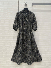 Celine Dress Black mix Beige Silk Viscose