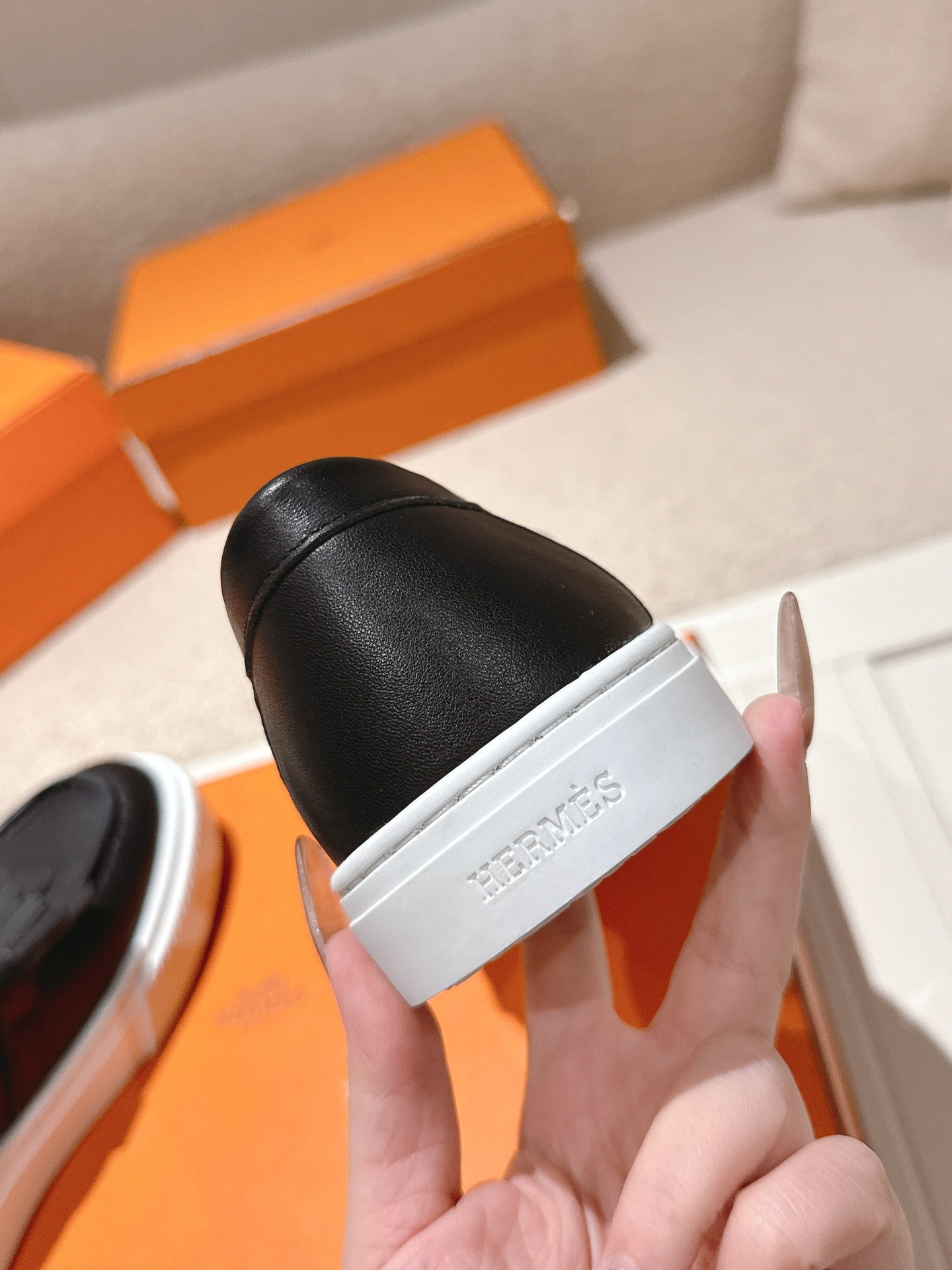 HM 25ss Platform Loafers Kelly Buckle Black Cowhide 577476