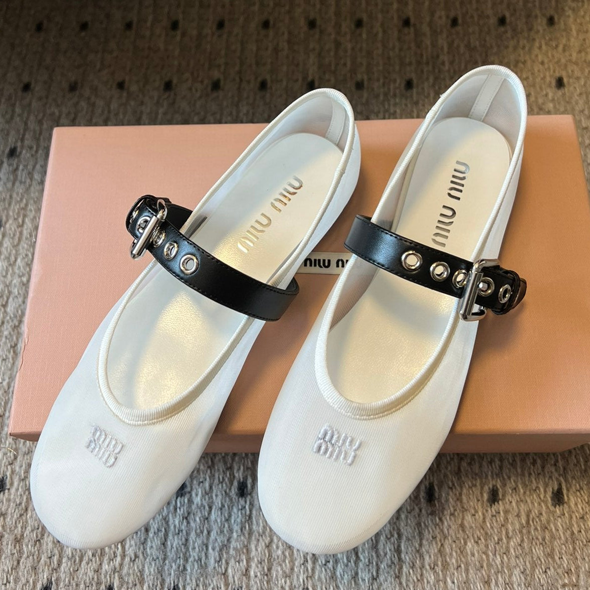 Miu Miu 2026 Ballet Flats Fabric Leather 614702
