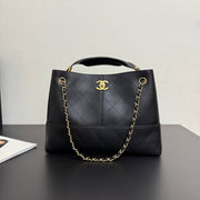 CC 25A Small Tote Bag 36cm Black Calfskin