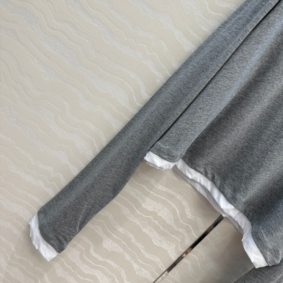 Prada Long-sleeved T-shirt Gray Cotton