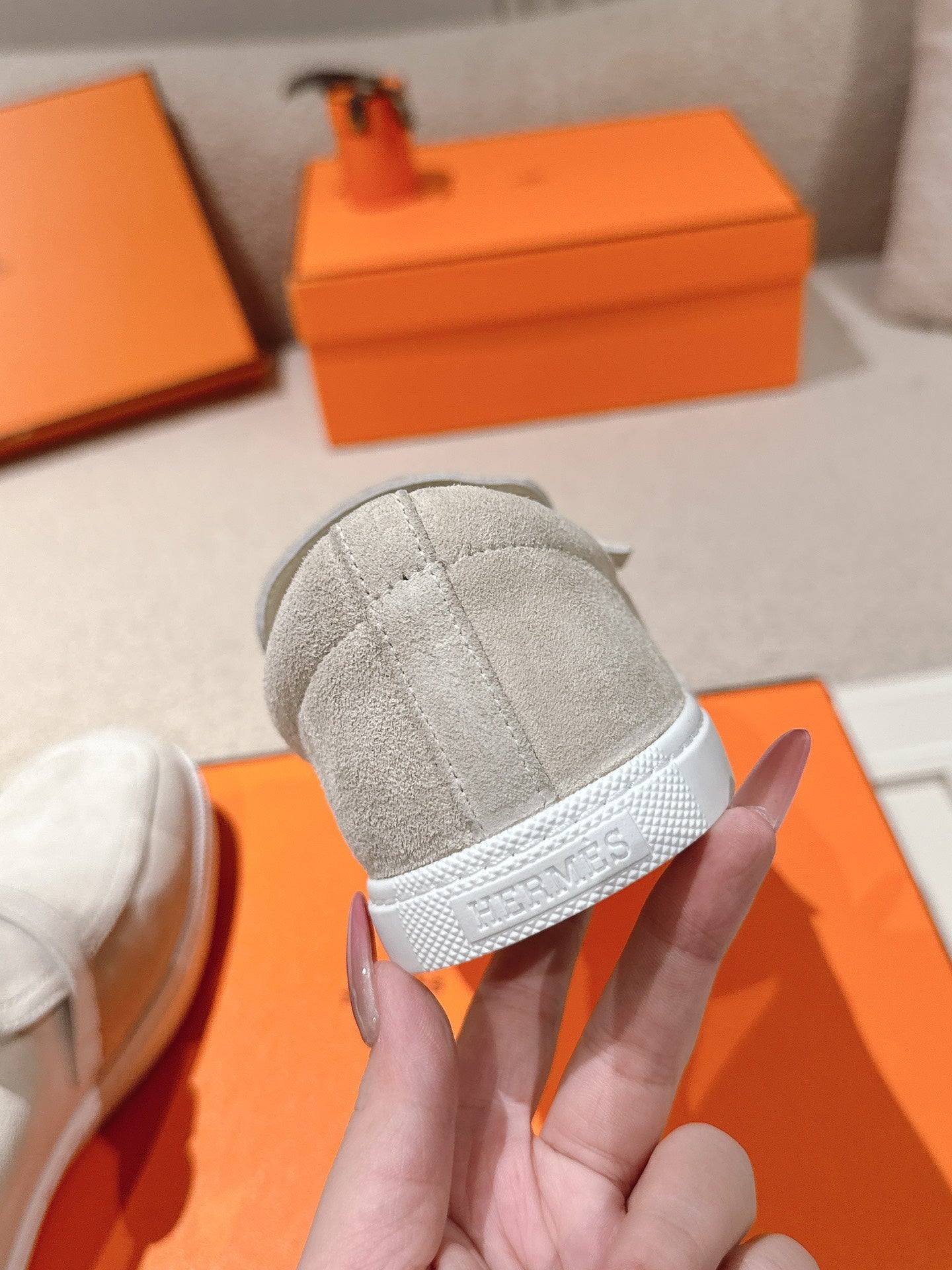 HM 25ss Loafers Light Beige Suede 577156