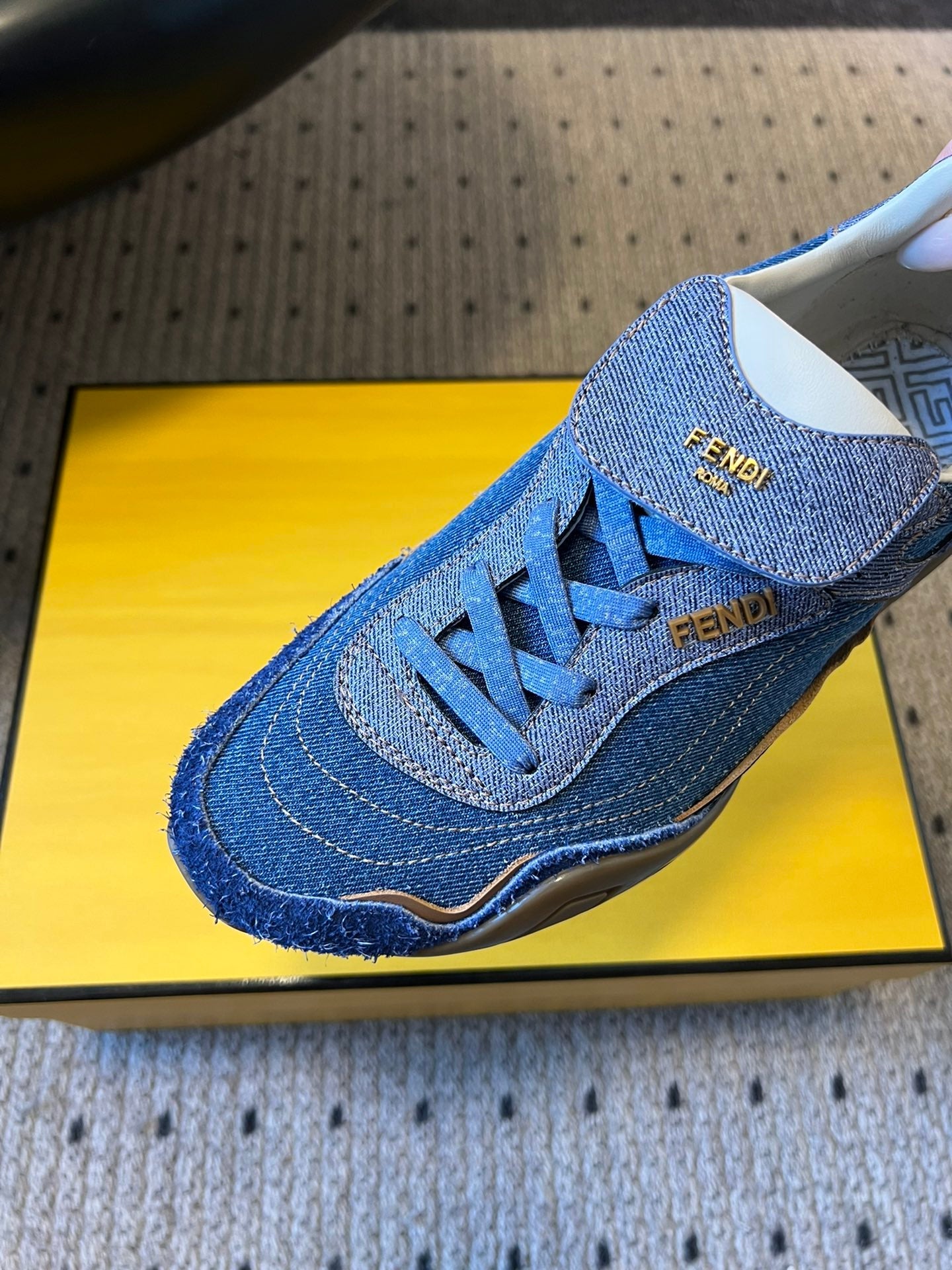 Fendi 2025 Wave Pulse Sneaker Blue Denim Fabric 561227