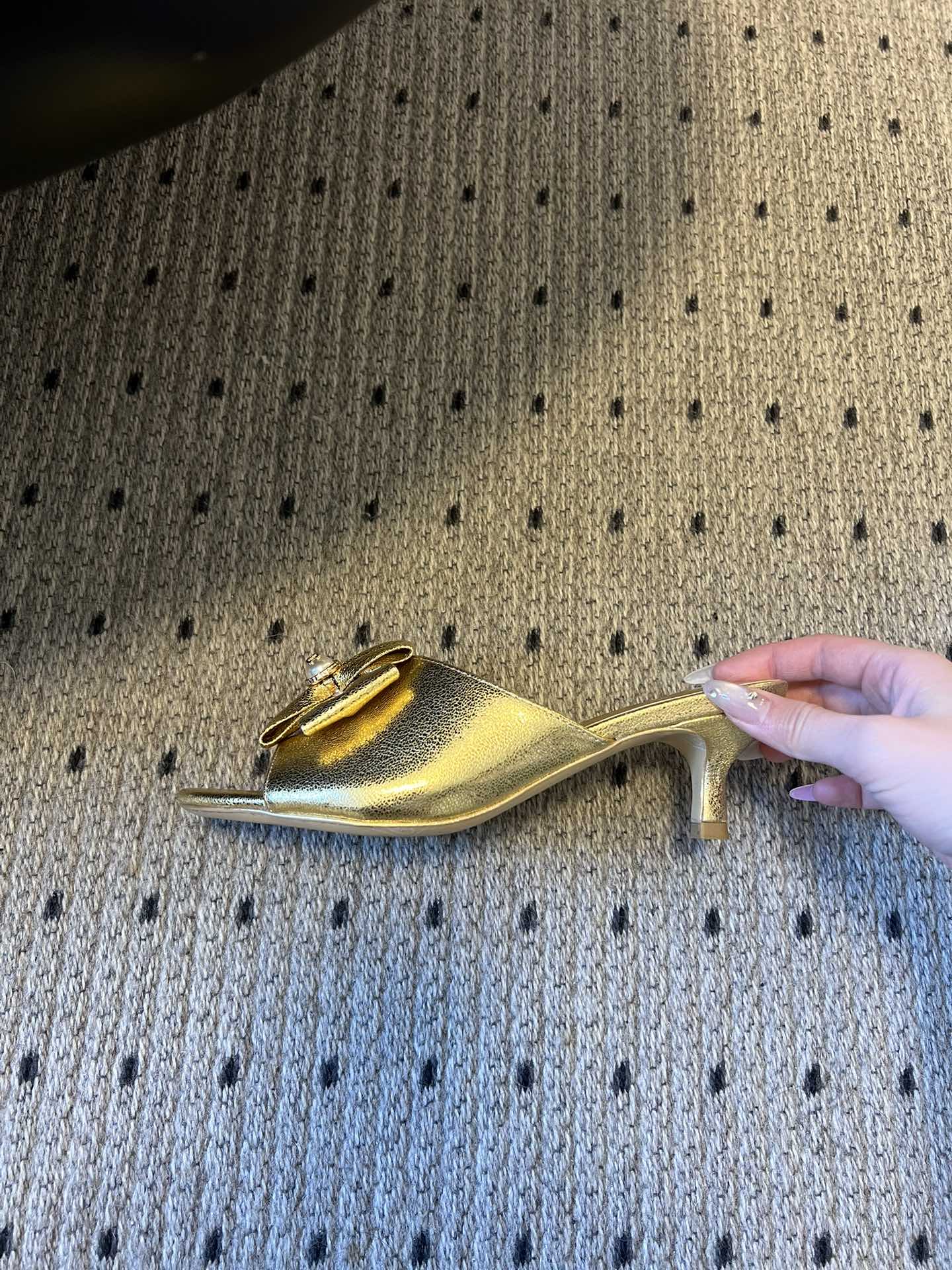 CC 26s High-Heeled Slides 60 Metallic Gold Cowhide 627182