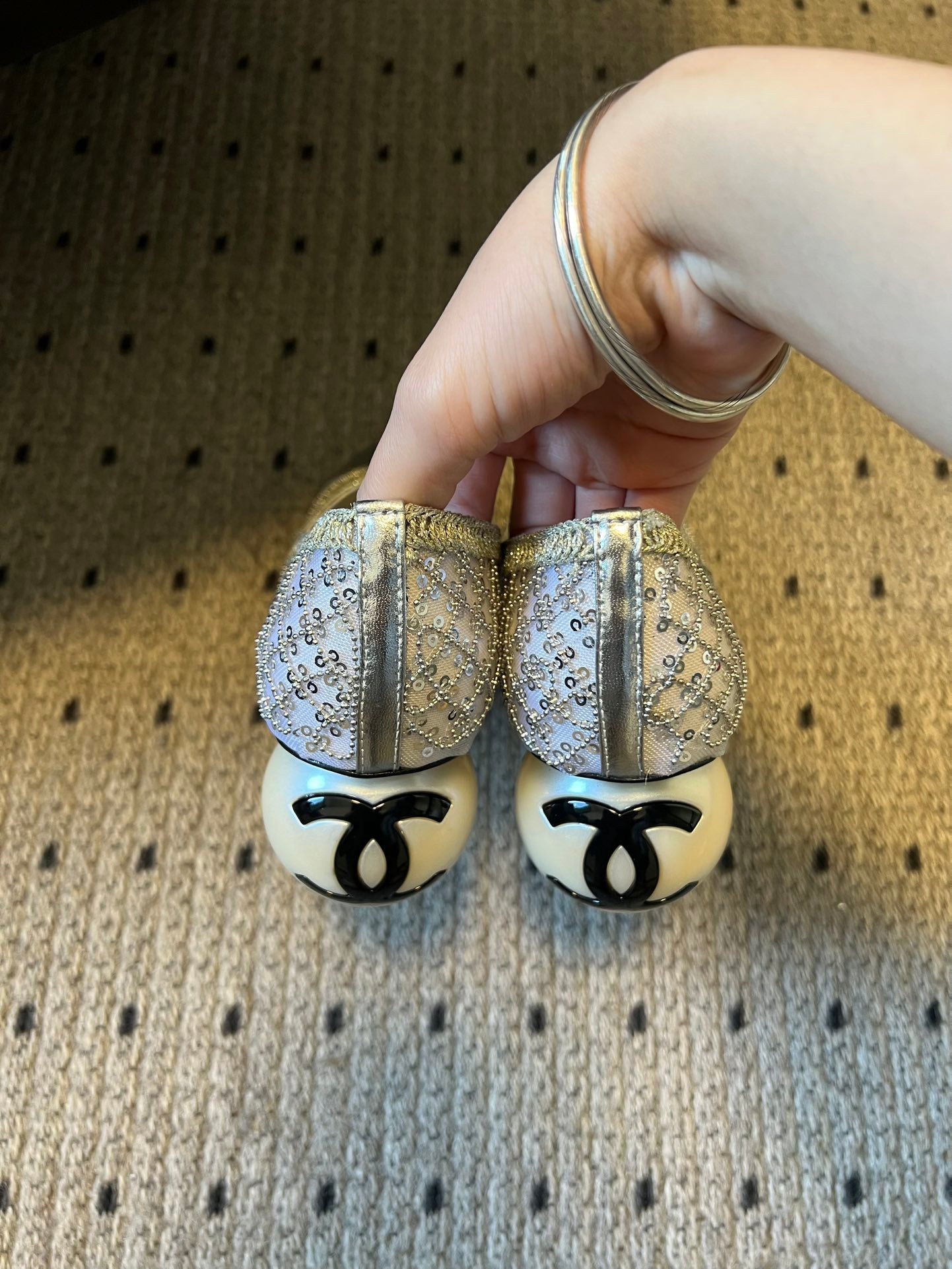 CC 26s High Heels Pump 50 Sliver Mesh Leather 627206