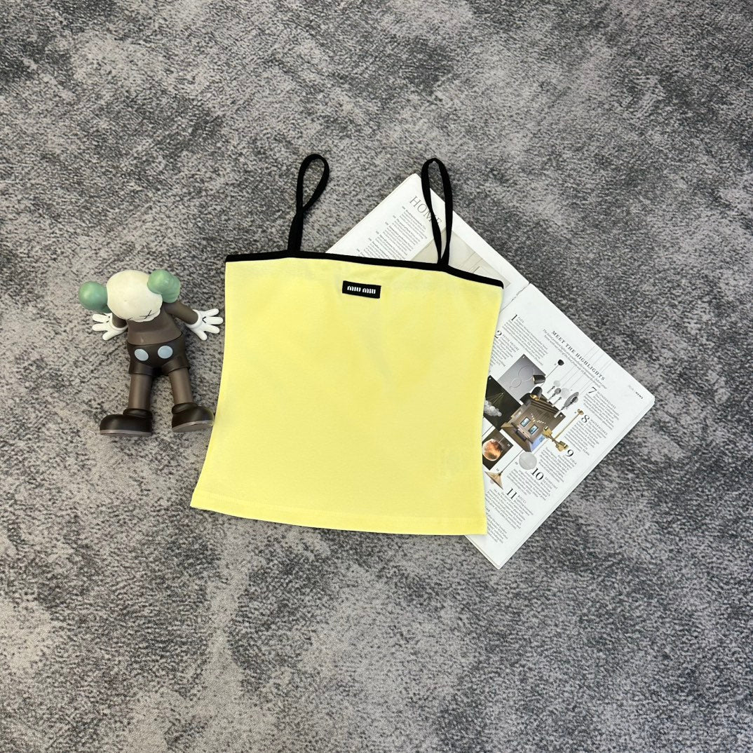 Miumiu 2026 Vest White Black Yellow Pink Blue Cotton 359310