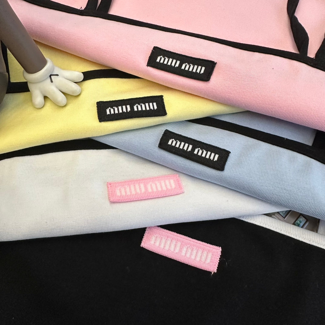 Miumiu 2026 Vest White Black Yellow Pink Blue Cotton 359310