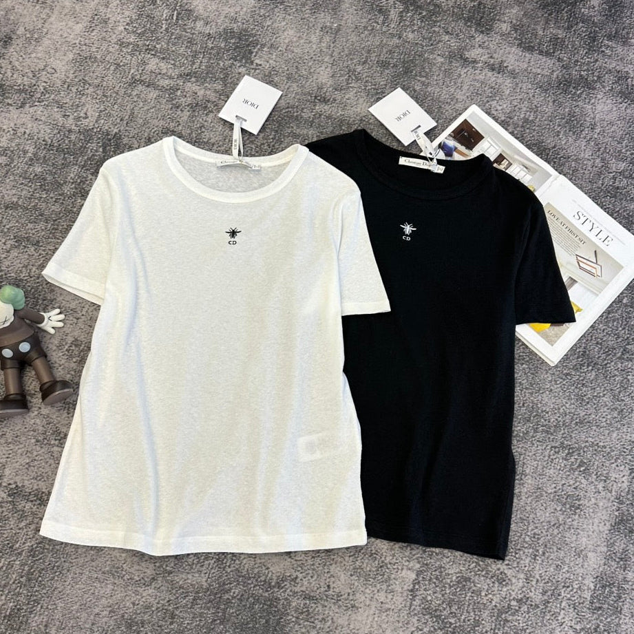 Dior 2026 T-shirt White Black Cotton 359215
