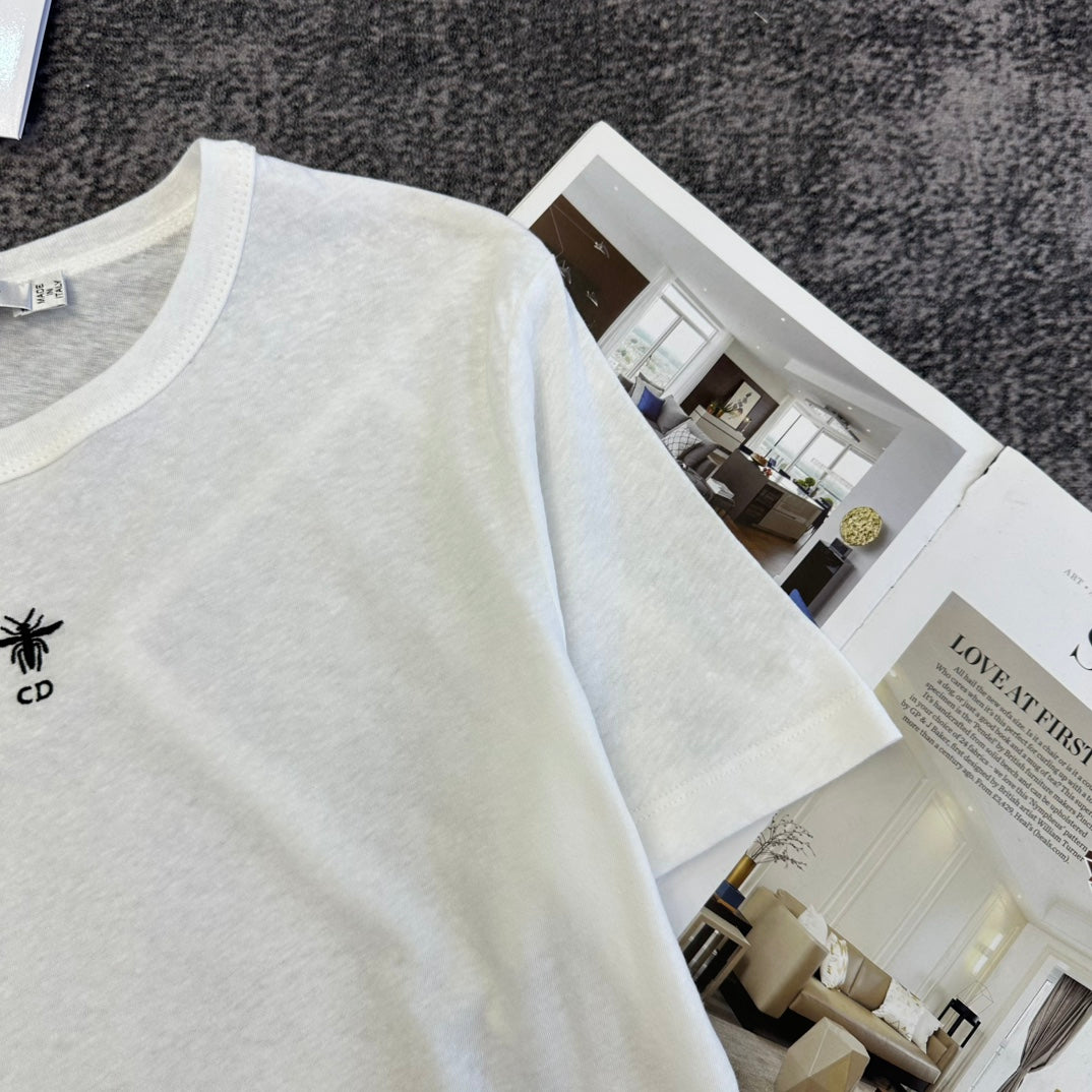 Dior 2026 T-shirt White Black Cotton 359215
