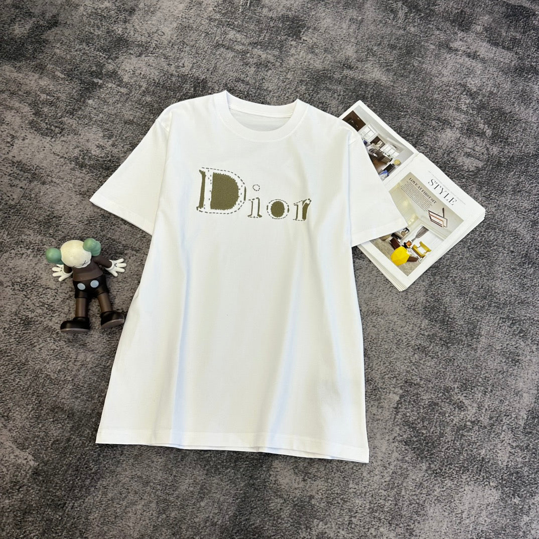 Dior 2026 T-shirt White Black Cotton 359219