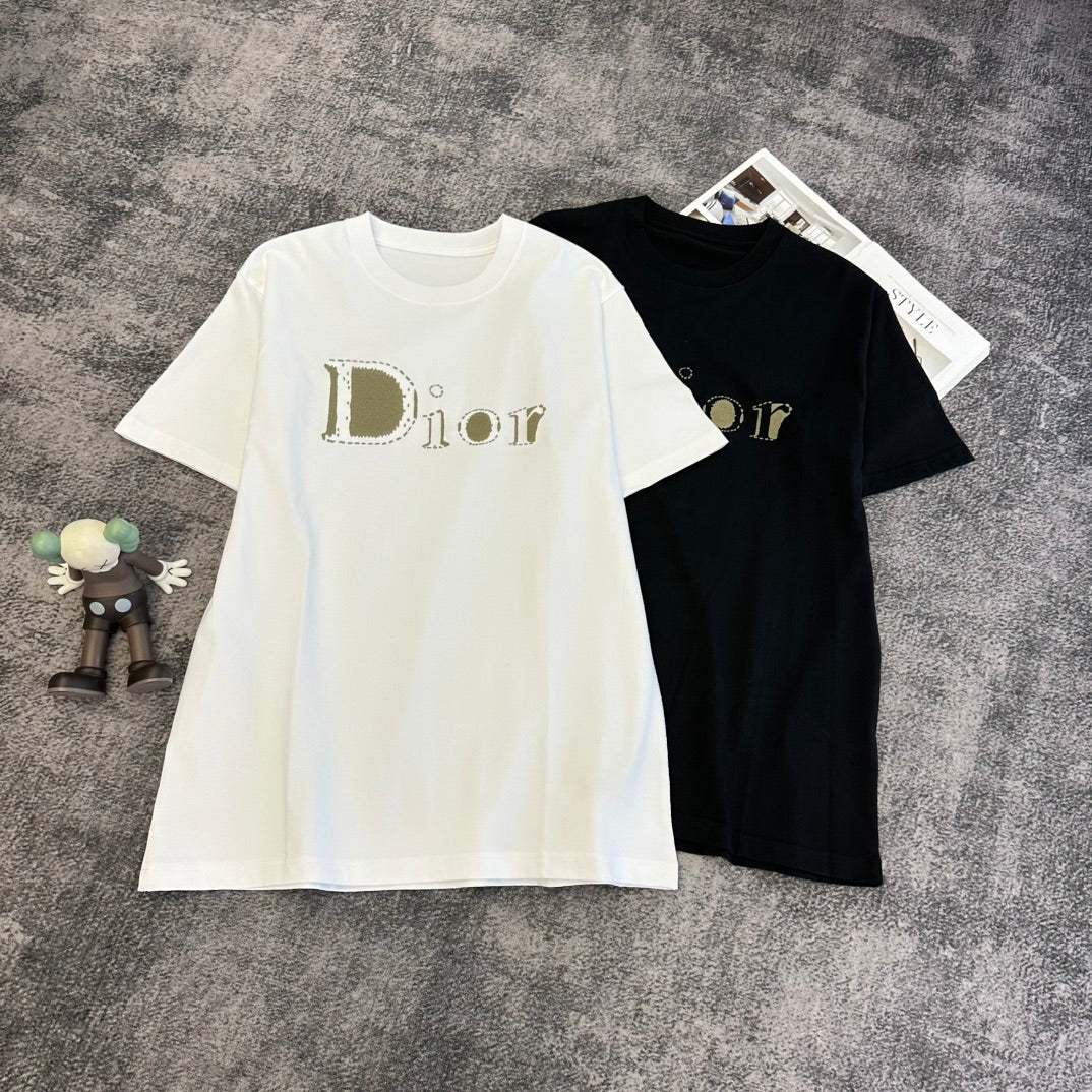 Dior 2026 T-shirt White Black Cotton 359219