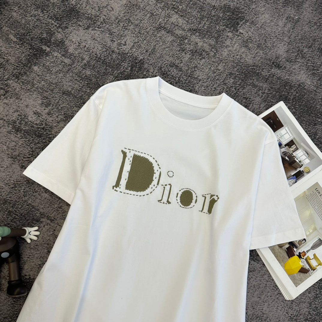 Dior 2026 T-shirt White Black Cotton 359219