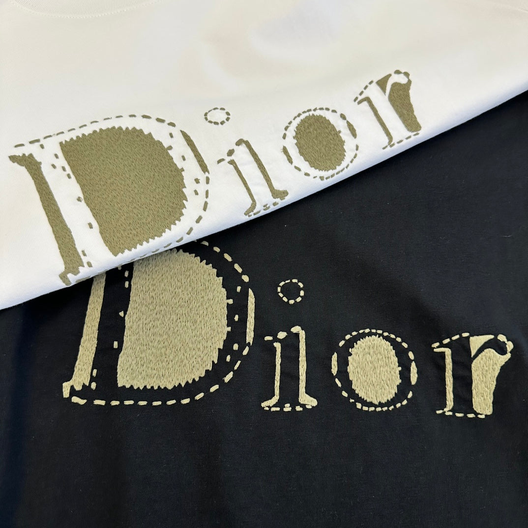 Dior 2026 T-shirt White Black Cotton 359219