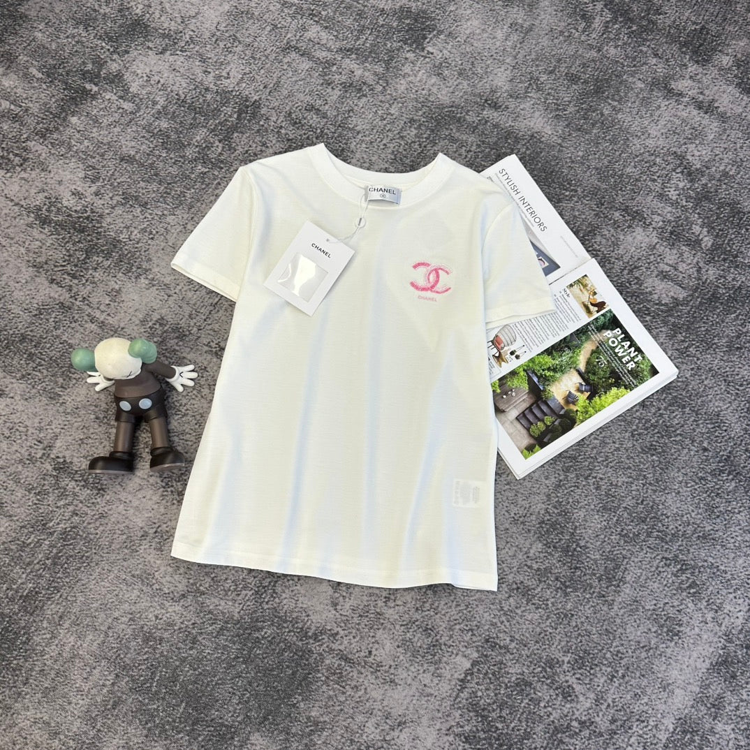 Chanel 2026 T-shirt White Black Yellow Blue Cotton 359098