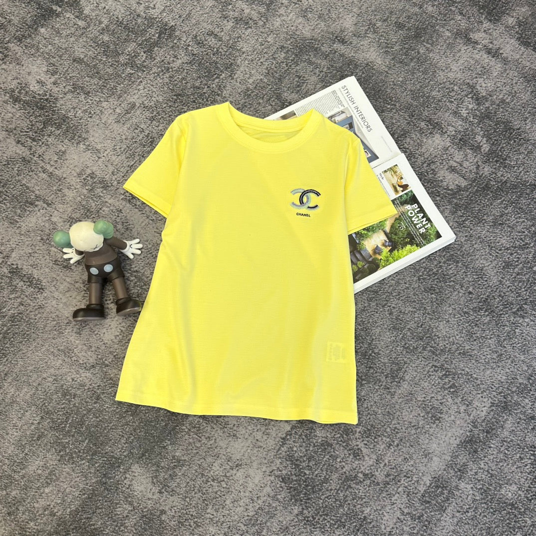 Chanel 2026 T-shirt White Black Yellow Blue Cotton 359098