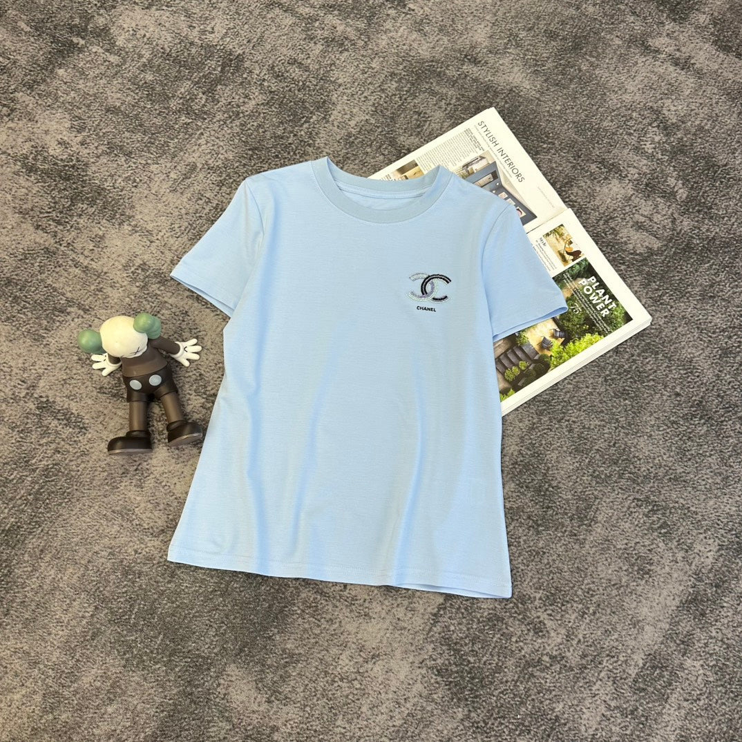 Chanel 2026 T-shirt White Black Yellow Blue Cotton 359098