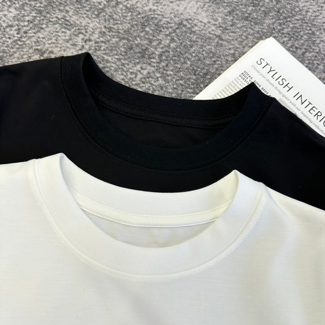 Chanel 2026 Pink Letter T-shirt White Black Cotton 359108