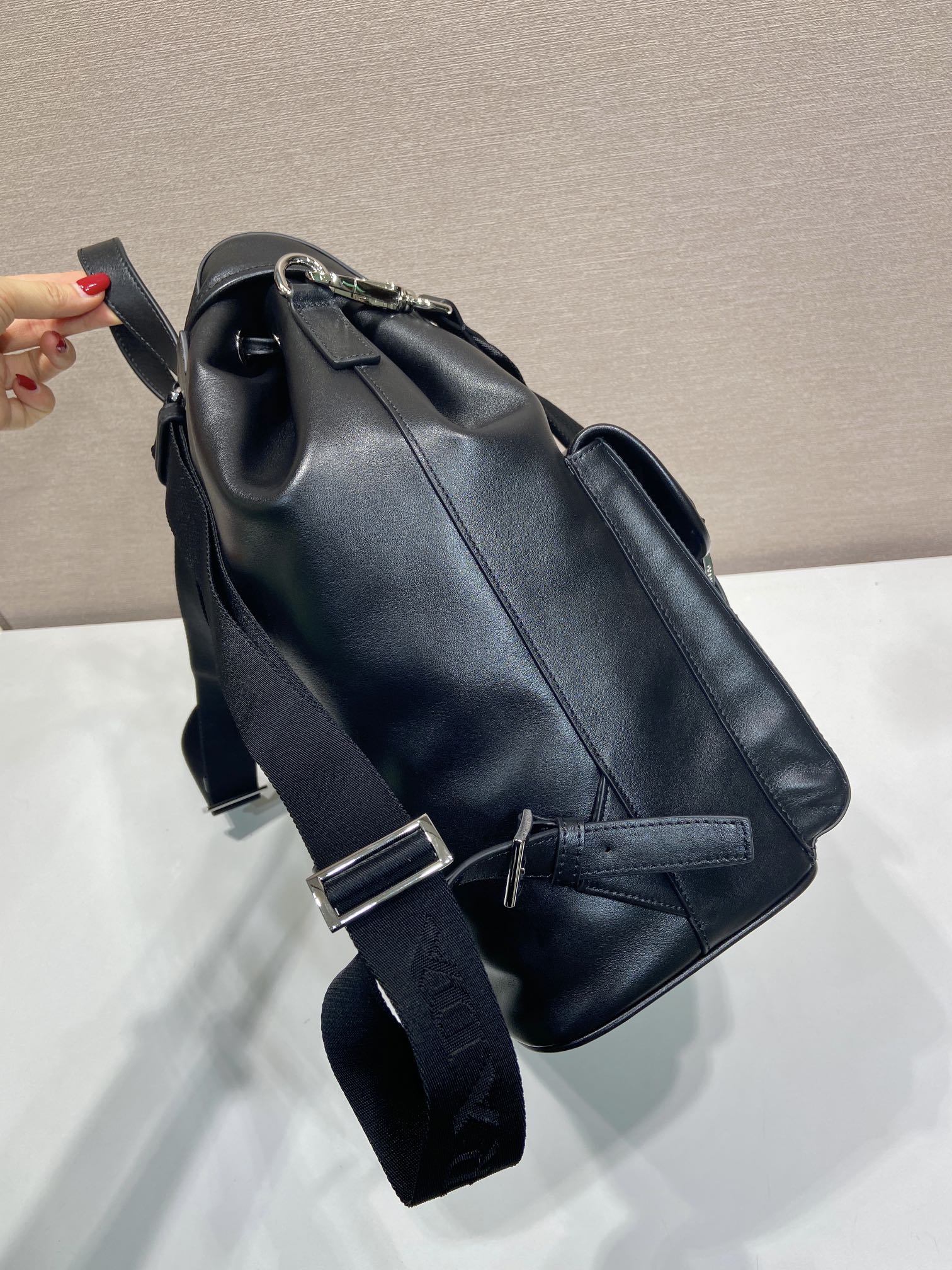 Prada 2026 Backpack 39cm Black Lambskin 351845