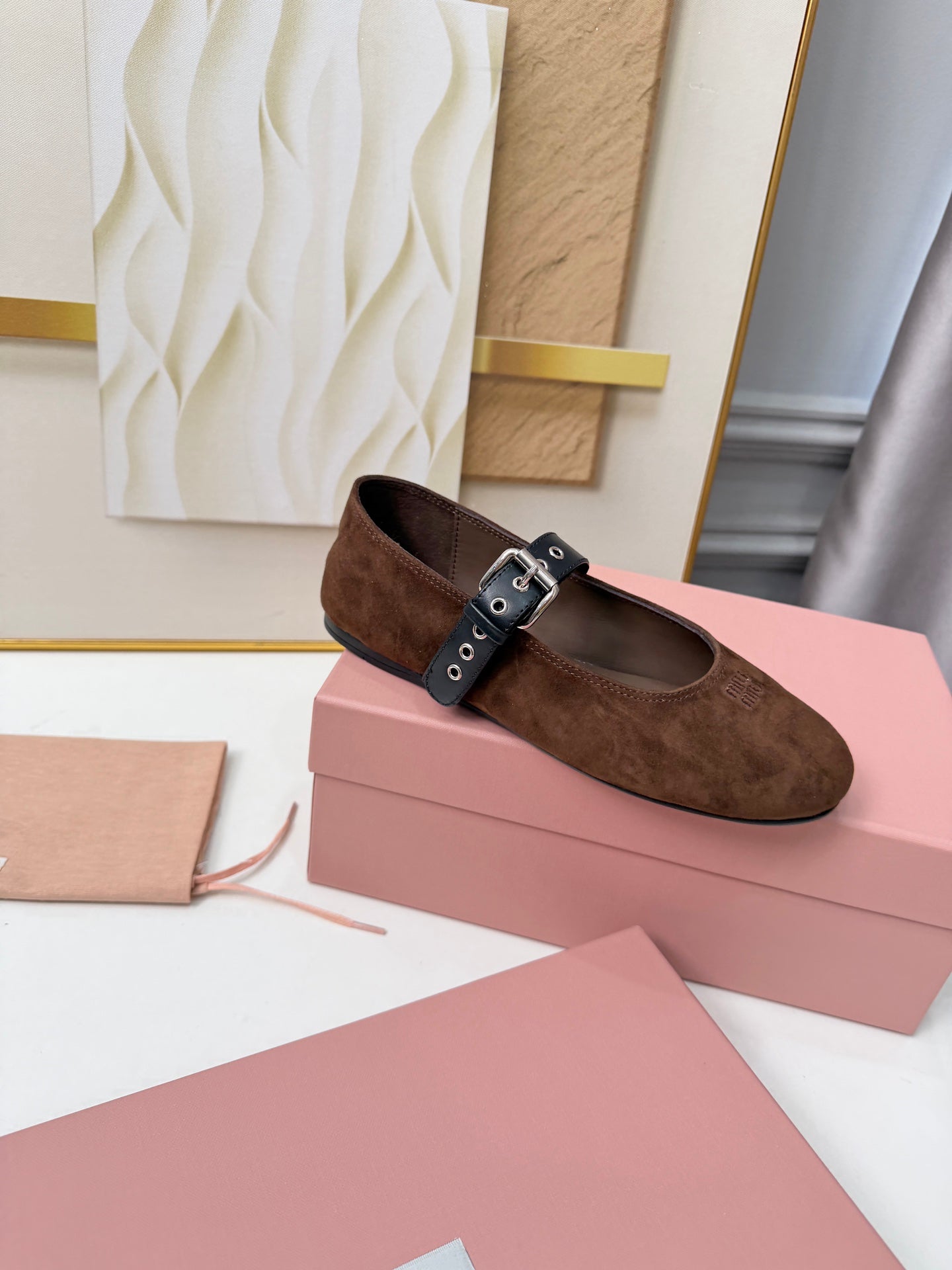 Miumiu 2026 Ballet Flats Suede Sheepskin 956925