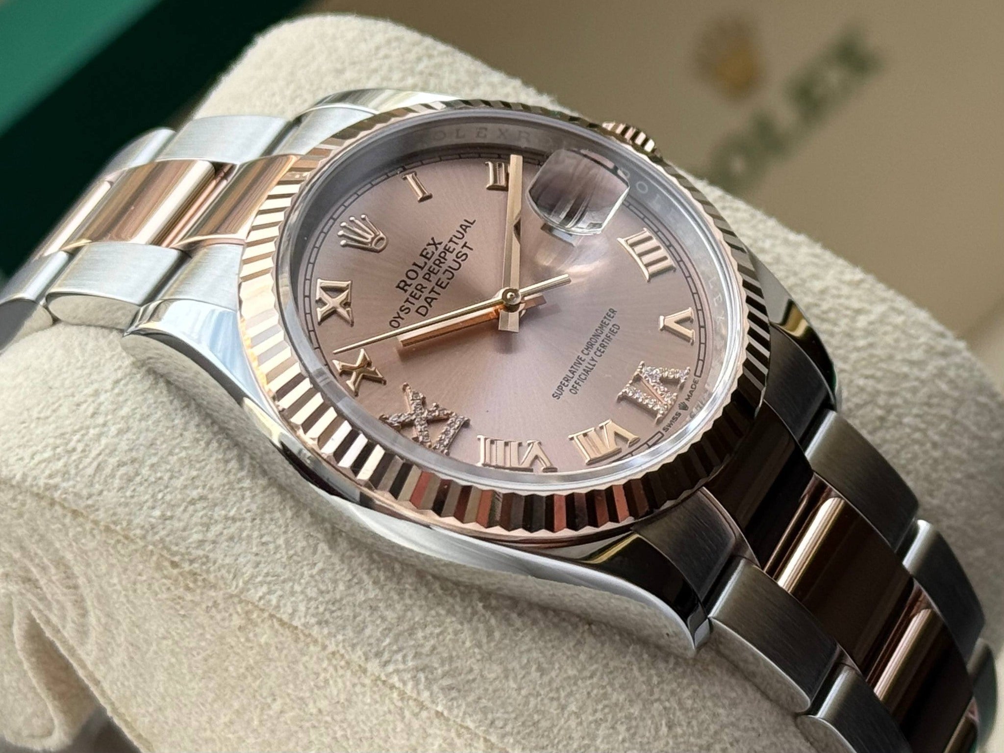 Rolex Datejust 36mm Stainless Steel and Rose Gold Rose VI IX Roman Oyster