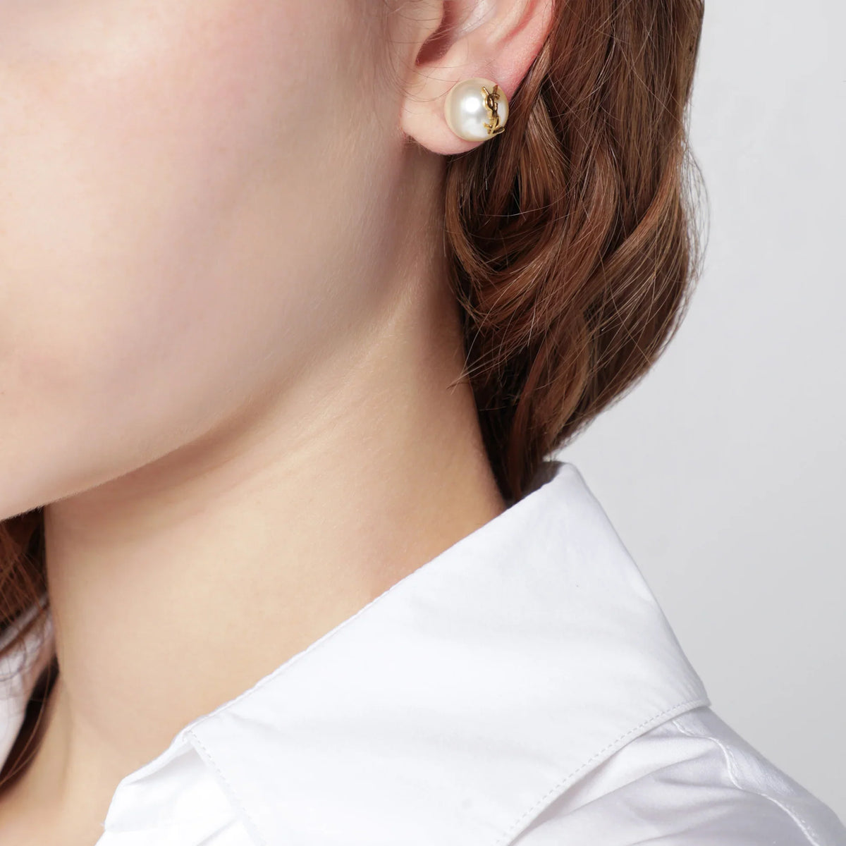 YSL 2026 Cassandre Pearl Gold Earrings