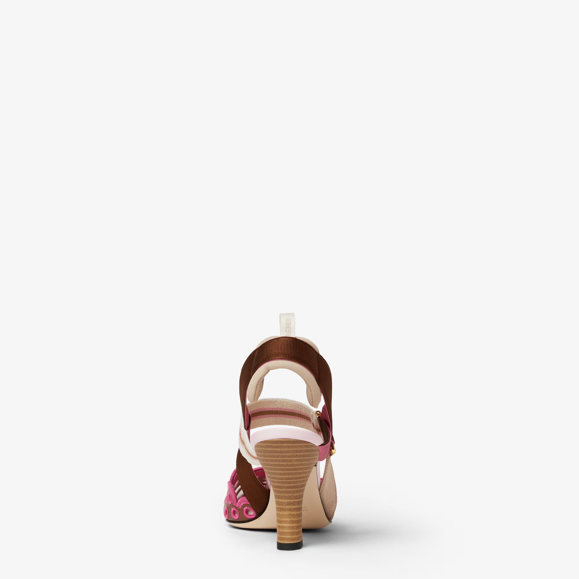 Fendi 2026 Colibri Slingback 80mm Pink mix Brown Calfskin Fabric