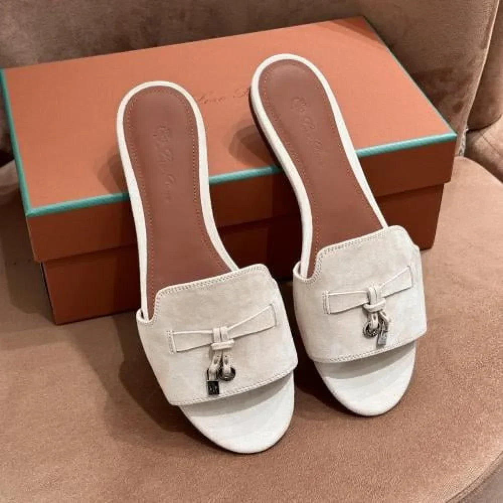 Summer Charms Sandals in Ivory Suede