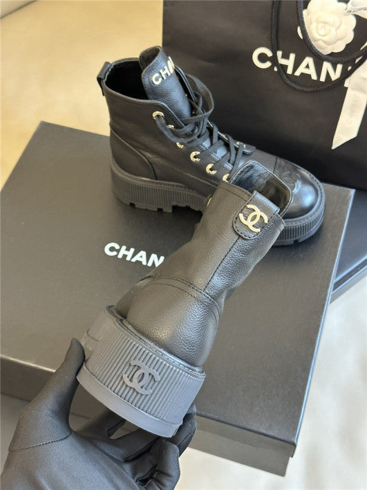 CC Boot Black Grained Calfskin