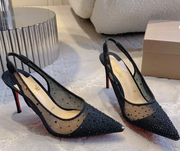 CL Follies Strass 85mm Black Mesh 177134